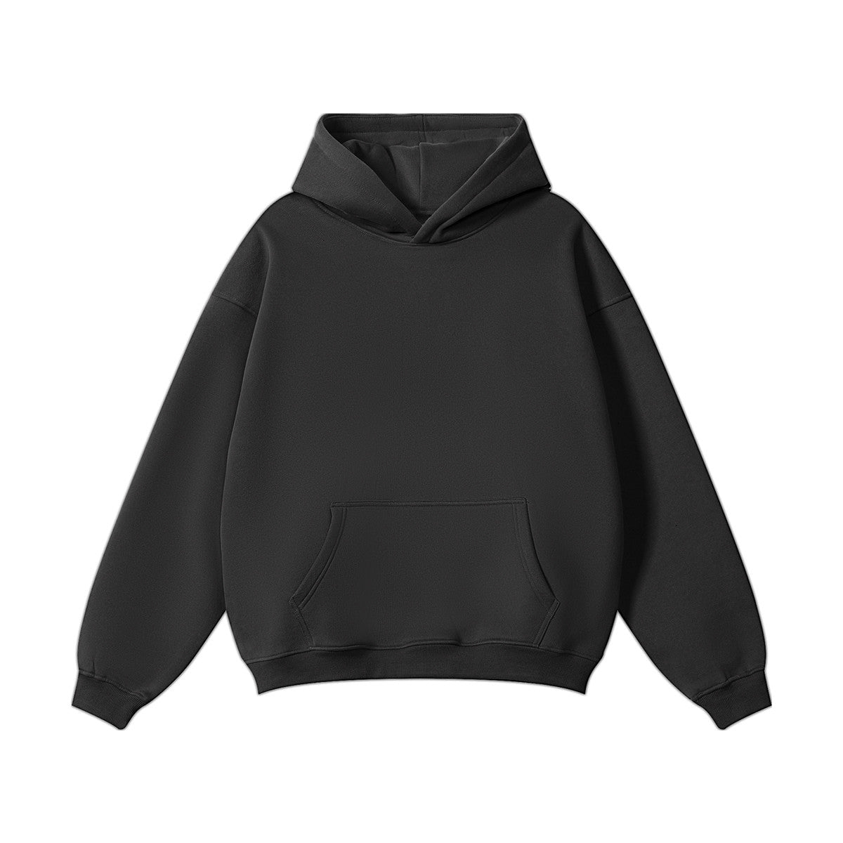 ZMOMZ Fleece Pullover Hoodie - 380GSM Heavyweight Cotton Blend Black - Premium Heavyweight Streetwear