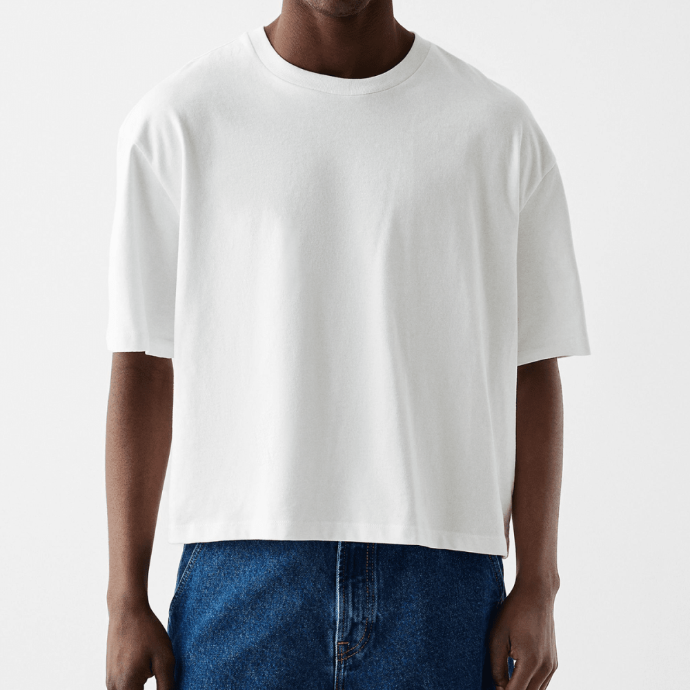 ZMOMZ Cropped Oversized Tee - 250GSM 100% Combed Cotton - Premium Heavyweight Streetwear
