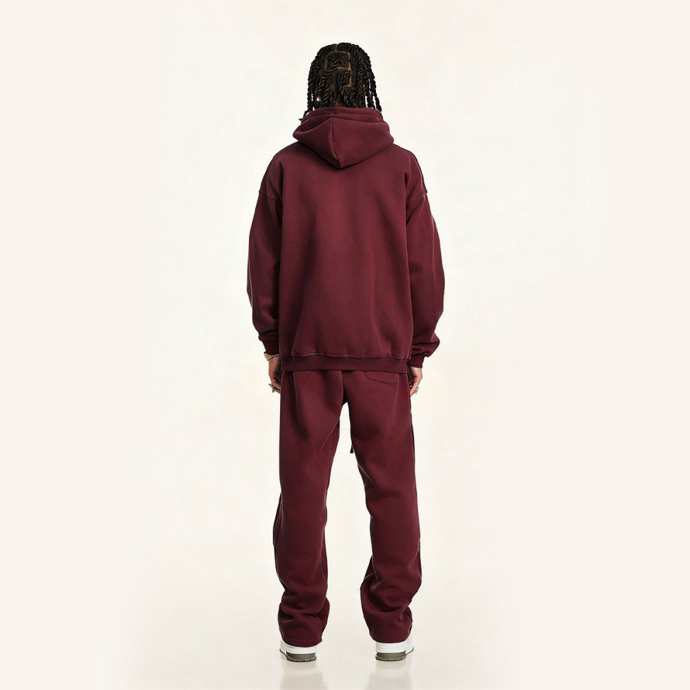 ZMOMZ Fleece Pullover Hoodie - 380GSM Heavyweight Cotton Blend - Premium Heavyweight Streetwear