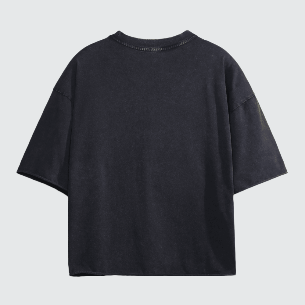 ZMOMZ Snow-Washed Cropped Tee - 300GSM Heavyweight Cotton - Premium Heavyweight Streetwear