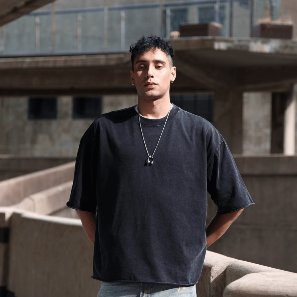 ZMOMZ Snow-Washed Cropped Tee - 300GSM Heavyweight Cotton - Premium Heavyweight Streetwear