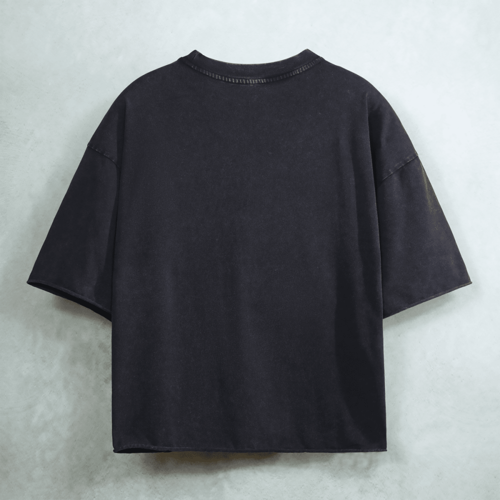 ZMOMZ Snow-Washed Cropped Tee - 300GSM Heavyweight Cotton - Premium Heavyweight Streetwear