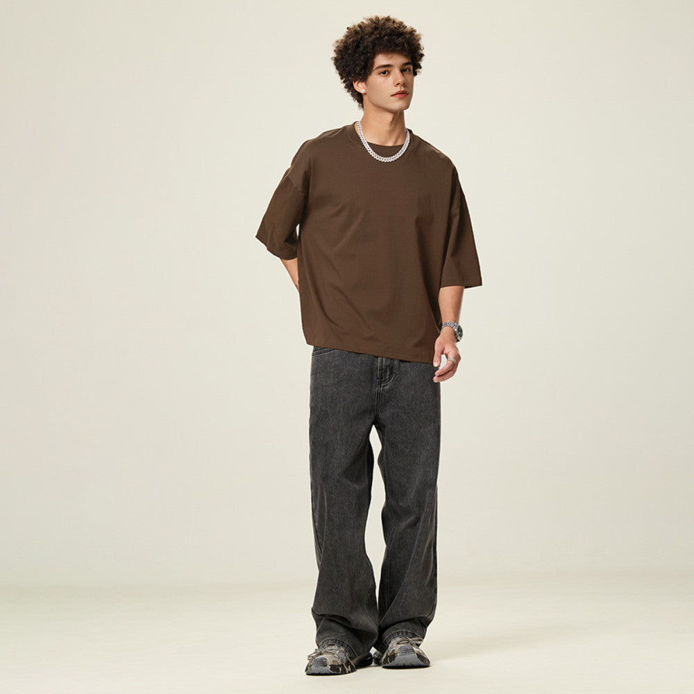 ZMOMZ Cropped Loose Tee - Premium Heavyweight Streetwear