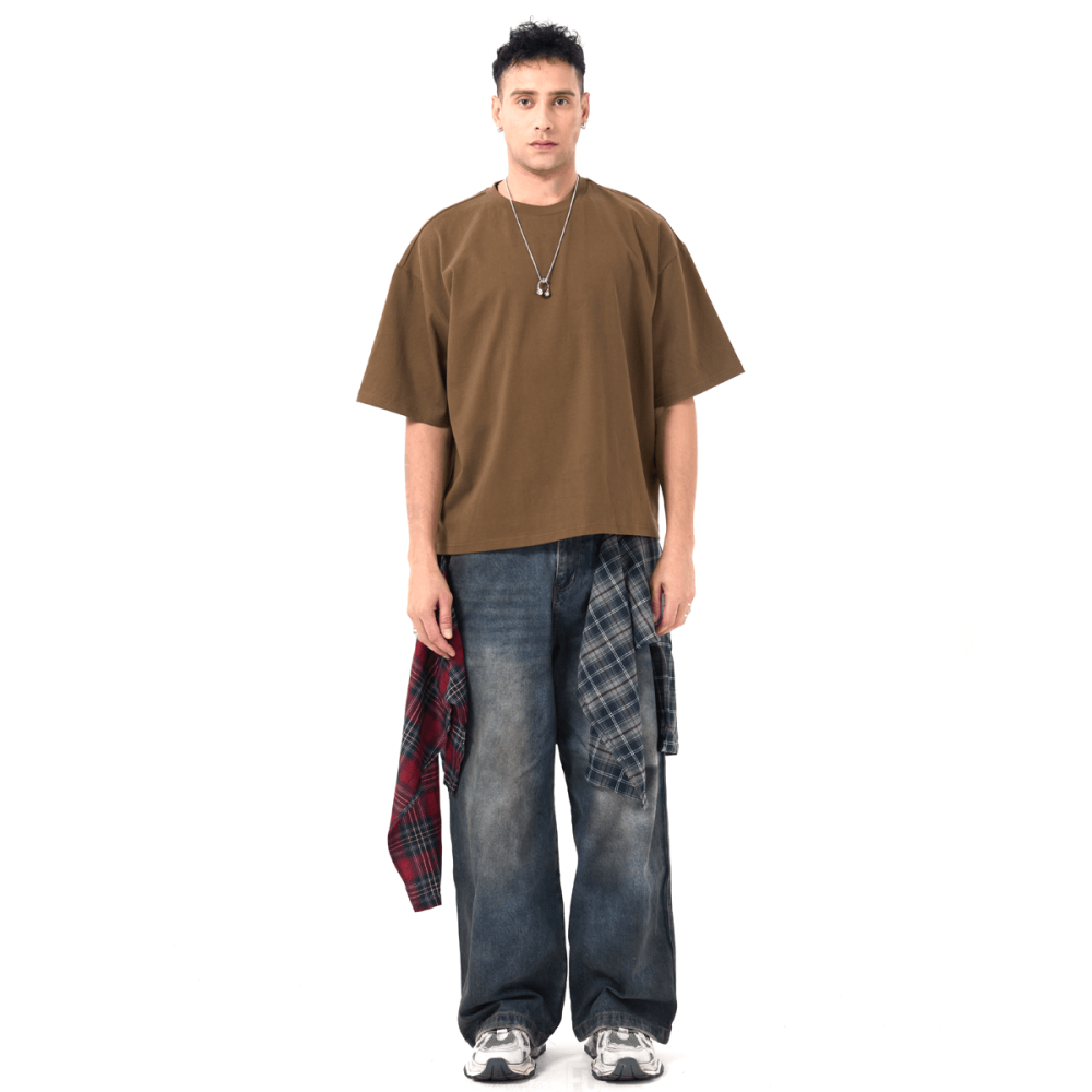 ZMOMZ Cropped Loose Tee - Premium Heavyweight Streetwear