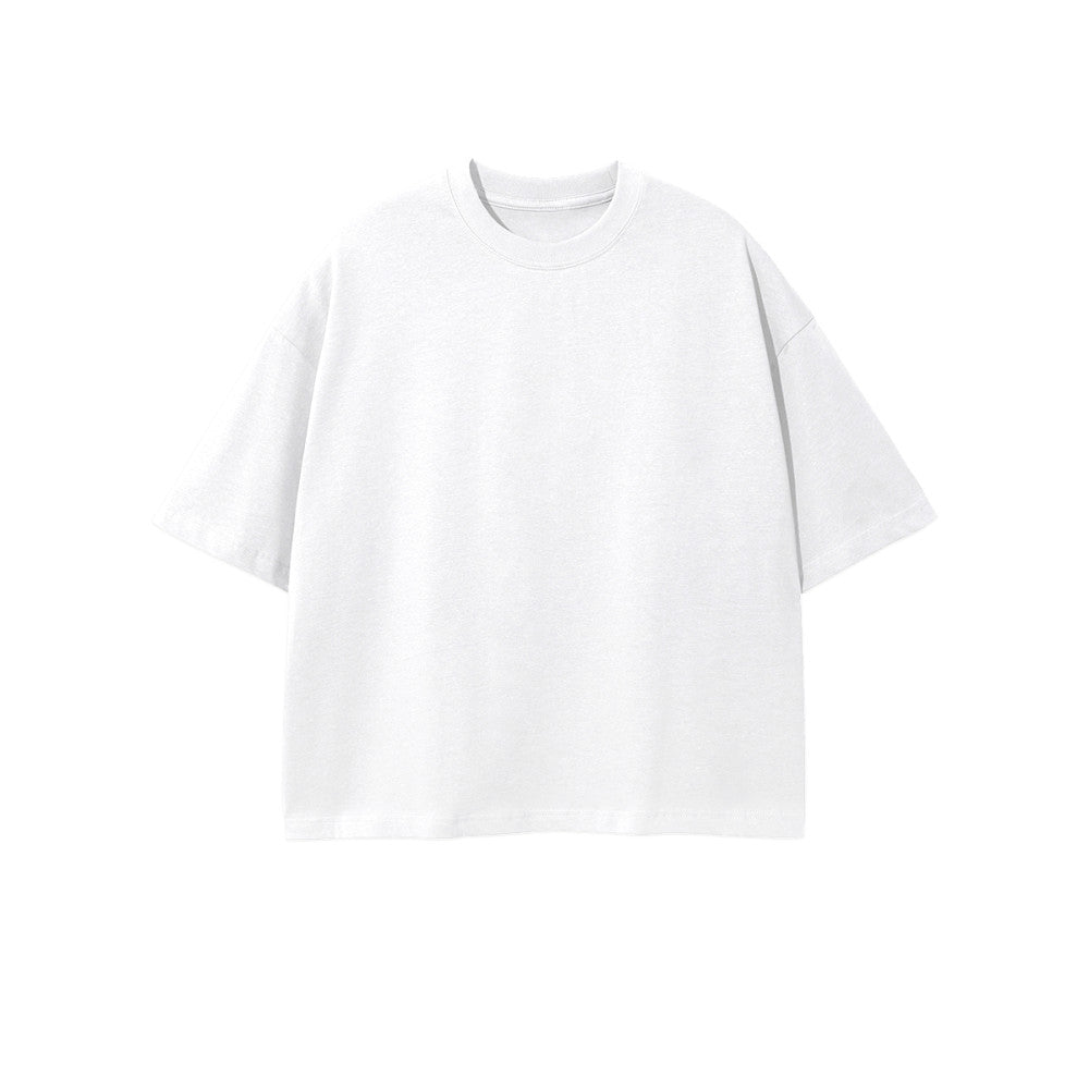 ZMOMZ Cropped Oversized Tee - 250GSM 100% Combed Cotton - Premium Heavyweight Streetwear
