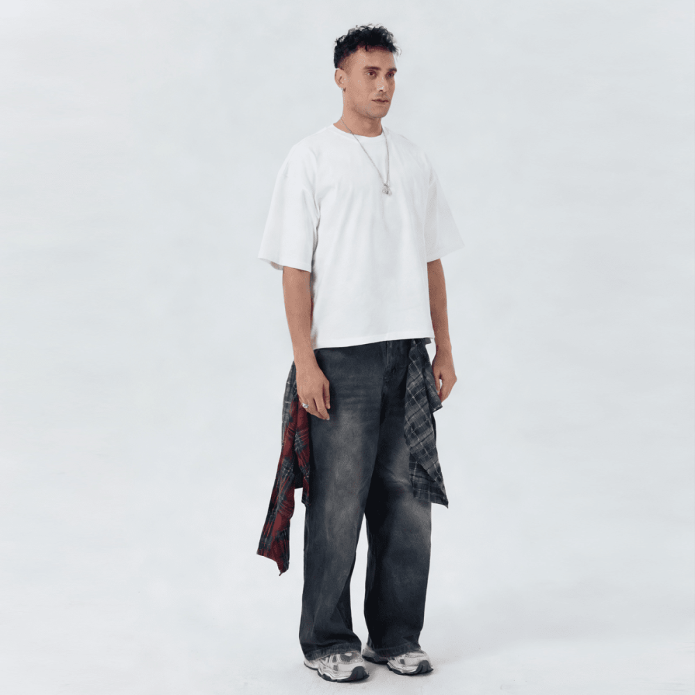 ZMOMZ Cropped Loose Tee - Premium Heavyweight Streetwear