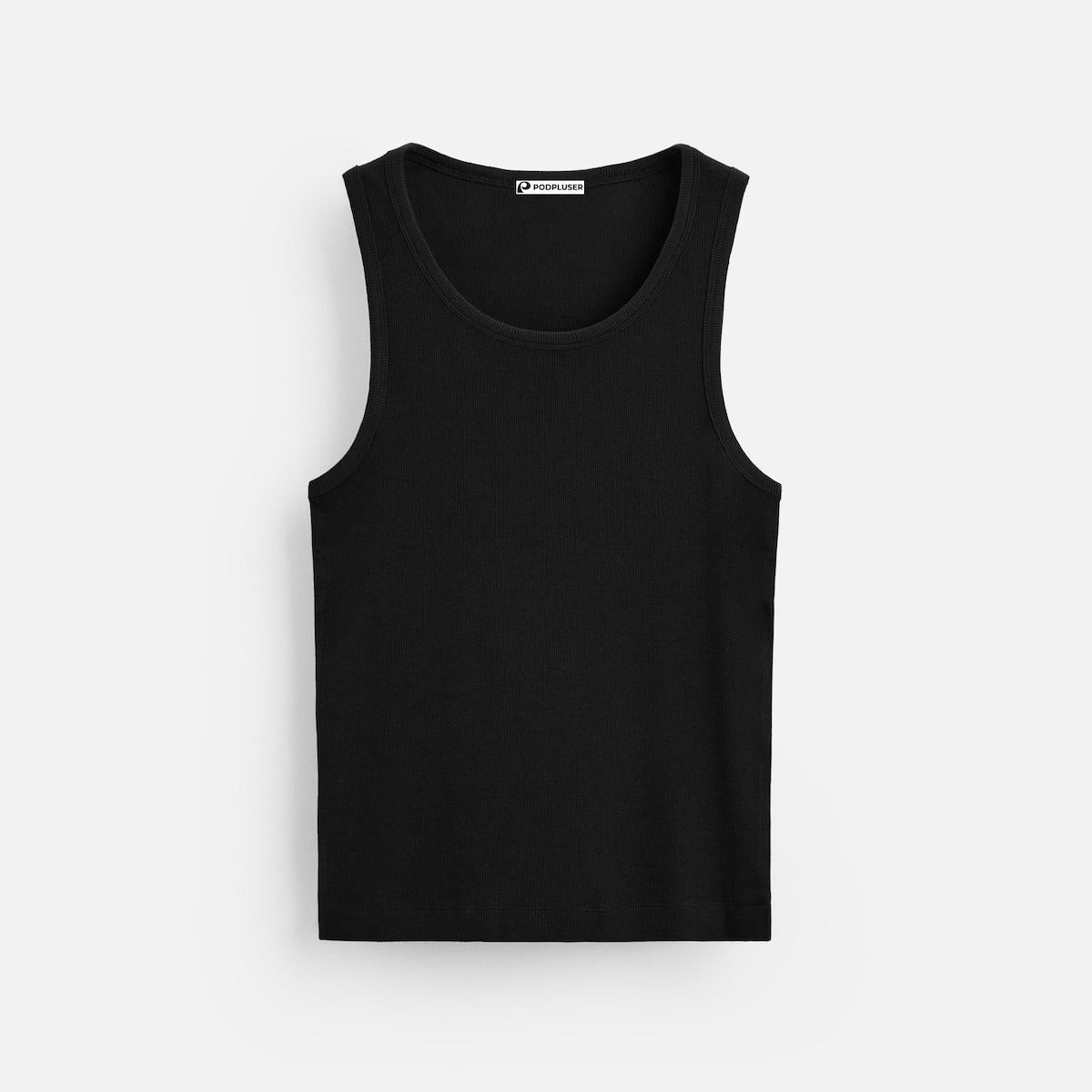 ZMOMZ Ribbed Cotton Tank Black - Premium Heavyweight Streetwear