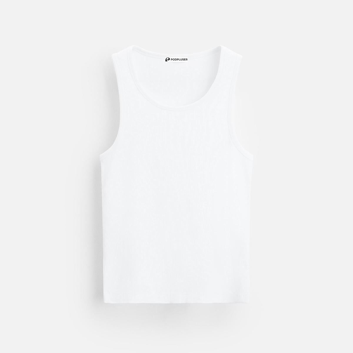 ZMOMZ Ribbed Cotton Tank White - Premium Heavyweight Streetwear